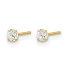 14k Yellow Gold Madi K 3mm Round Cz Basket Set Stud Earrings Real Solid Gold