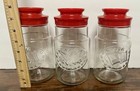 Set Of 3 Vintage Anchor Hocking Glass Jar 1776 Maxwell House Bicentennial Eagle
