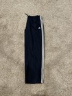 Adidas Men   s Xl Black white 3-stripe Track Pants Drawstring Lined Mesh