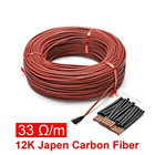 1pcs 100m Carbon Fiber Floor Heating Cable     33   m Silicone Insulated Wire - New