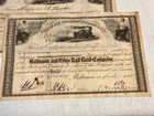 5 - 1858 Baltimore   Ohio Railroad Company Stock Certificates  100 A Share