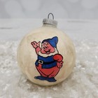 Vintage West Germany Disney Snow White s Seven Dwarfs Happy Glass Ball Ornament
