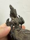 Antique Qing 1800s Chinese Tibet Bronze Tara Goddess Flower Buddha Lotus Statue
