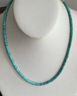 Santo Domingo 4mm Turquoise Heishi  Sterling Necklace 1895  Perfect4pendants