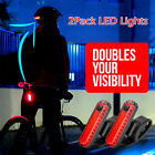 2pack Rechargeable Bike Tail Light Led Bicycle Rear Safety Warning Helmet Lights