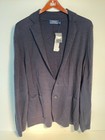 Ralph Lauren Linen wool Knit Sweater Blazer Jacket - Xl - Navy - New W tags