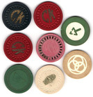 Lot Of 8 Vintage Illegal Poker Chips Antique Old Rare Unknown Bar Clubs  11