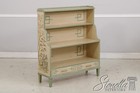 L73926 27  Pair Artist Signed Chinoiserie Style 2 Drawer Open Bookcases