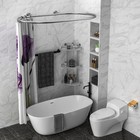 Aluminum Alloy Oval Shower Curtain Rod Hoop Square Shape Bathroom Rod For Clawfo