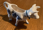 Delft Blue Cow Creamer With Windmill- Handpainted