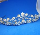 Princess Tiara Crown Wedding Bridal Party Prom Pageant-silver Floral Faux Pearl