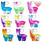30 Packs Rainbow Bulk Cute Llamas Alpaca Mini Pop Fidget Keychain 30 Llamas