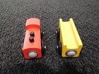 Brio Wooden Train Set Lot Of 2 Engine Cars Red Yellow Magnets Vintage