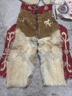 Vintage 1940s   1950s Child   s Cowboy Costume Chaps   Vest Set Fur Youth Kids