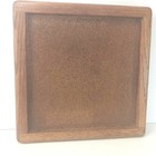 Vintage Large Ceramic Tile Trivet Wheat Wood Oak Framed Hot Plate