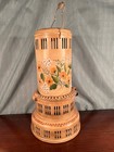 Vintage Trade Mark Kerosene Heater- Hand Painted tole Beige orange Flowers   730