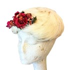 Vintage White Feather   Pink Silk Flower Hat Helen O connell Chicago 1950s