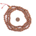 Knotted Sandalwood Mala Beads 8mm Nepal Brown Round Wood 38 Inch Strand