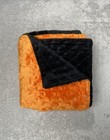 Meg Original Minky Dot Baby Blanket Black Reversible Orange Raised Bumps Lovey