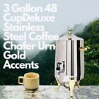 5 Gallon Deluxe Stainless Steel Coffee Chafer Urn Gold Catering Buffet Dispenser