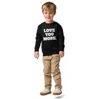 Love You More Kids Sweatshirt Toddler Crewneck Varsity Letters Black Gift