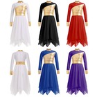 Girls Long Sleeve Praise Dance Church Christian Worship Dance Tunic Dress
