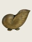Vintage Brass Nautilus Shell Planter Pot 7 5    X 6 5   
