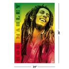 Bob Marley - Music Poster  portrait - Jamaican Flag Colors   size  24  X 36  