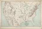 1880 United States - Map Original  16x10  Topographical Physical 