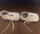 Vintage 1965 White Baby Shoes For 3 Weeks Old