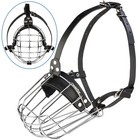 Clevertail Metal Pitbull Muzzle For Large Large  Silver Wire   Black Straps
