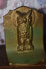 Antique Vintage Art Deco Pair Of Owl With Moon Cast Iron Bookends