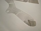 1 Pair Vintage Nylon Stockings Long 11 5 X 42  Silver Sparkle Xl Tall Burlesque