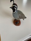 Vintage Hand Carved Hand Painted Wooden Quail Signed By Artist