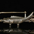 Brass Fish Lock Figurine Vintage Collectible Copper Ornament Home Decor