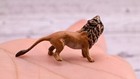 Gorgeous Antique Austrian Vienna Cold Painted Bronze Figure Green Eyed Lion