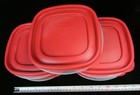 Lot Of 5 Rubbermaid 7j61 3 Cups Food Storage Containers With Red Easy Find Lids