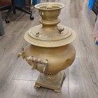 Vintage Brass Metal Samovar Hot Water Tea Urn W  Spigot   Side Handles 