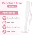 300 Pcs Disposable Combs In Bulk - Individually Wrapped Plastic Small  White 