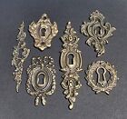 6 Various Antique Style Escutcheon Key Hole Covers Ornate 1-4  Solid Brass  e18