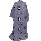Japanese Kimono Robe One Size Cotton Long Japan Blue White Print Vintage Asian