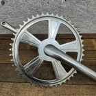 Vintage Schwinn One Piece 1pc Crankset Sting Ray Steel Silver Muscle Bike