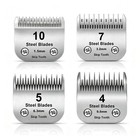 10 7 5 4 Skip Tooth Steel Blade Set For Dog Grooming Clippers - Compatible With