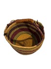 Large African Bolga Ghana Market Basket 16x13in Hand Made Purple Fuschia