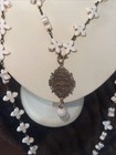 Katia Designs Necklace  Rosary  White     this Is A Good Day     Long  Magnet  New