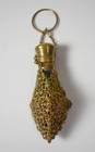 Antique Victorian Era Ladies Chatelaine Perfume Bottle Green Glass