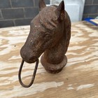 Antique Cast Iron Horse Head Hitching Post Topper Rustic Ranch Primitive Country