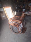 Antique Wicker wooden  Wheelchair-good Condition  Circa 1860-1910 