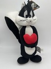 New W tags Looney Tunes Plush Penelope Pussycat Pepe Le Pew Warner Bros Heart