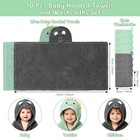 2 Pcs 55x27 5 Inch Plus Size Hooded Baby Bath Towels 8 Pcs Washcloths Set